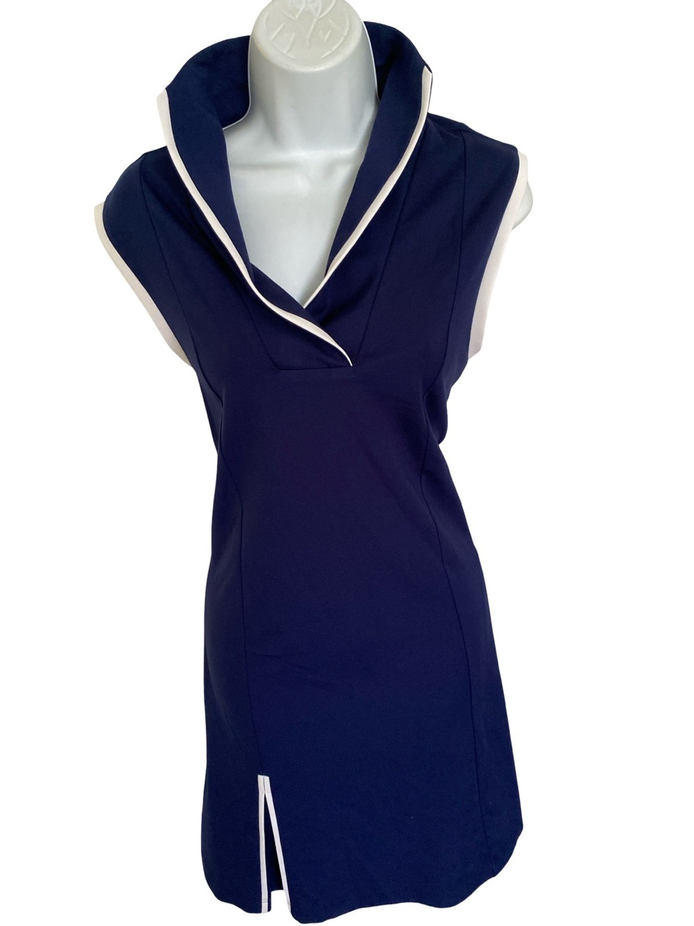 Sailor Sailor Navy Sleeveless Shift Dress with White Trim-L navy